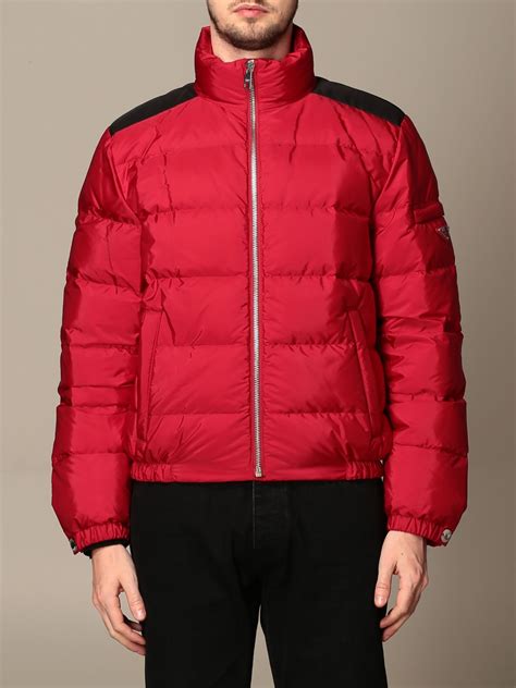 rote prada jacke|prada cotton jacket.